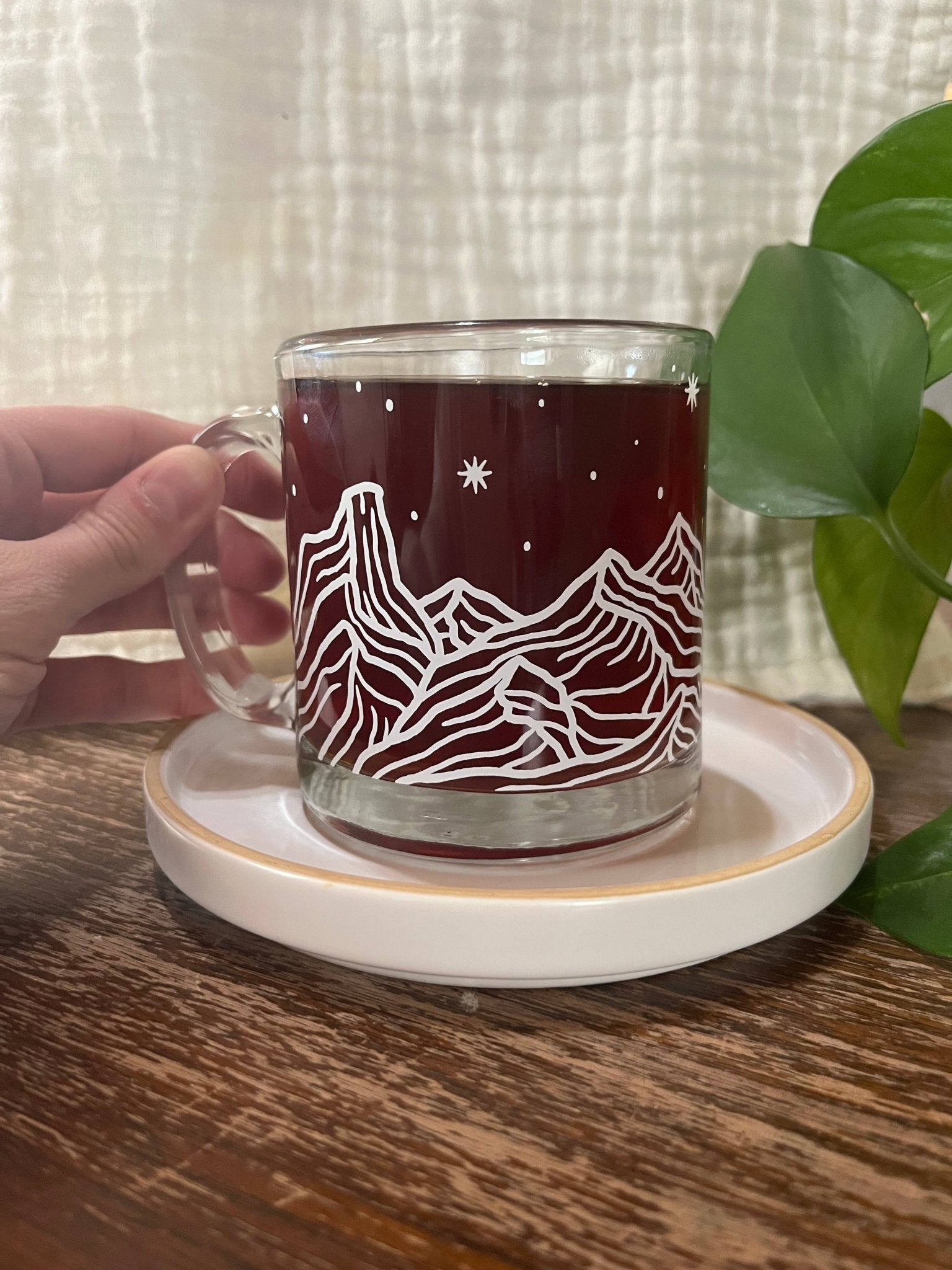 Mountain Range Glass Mug