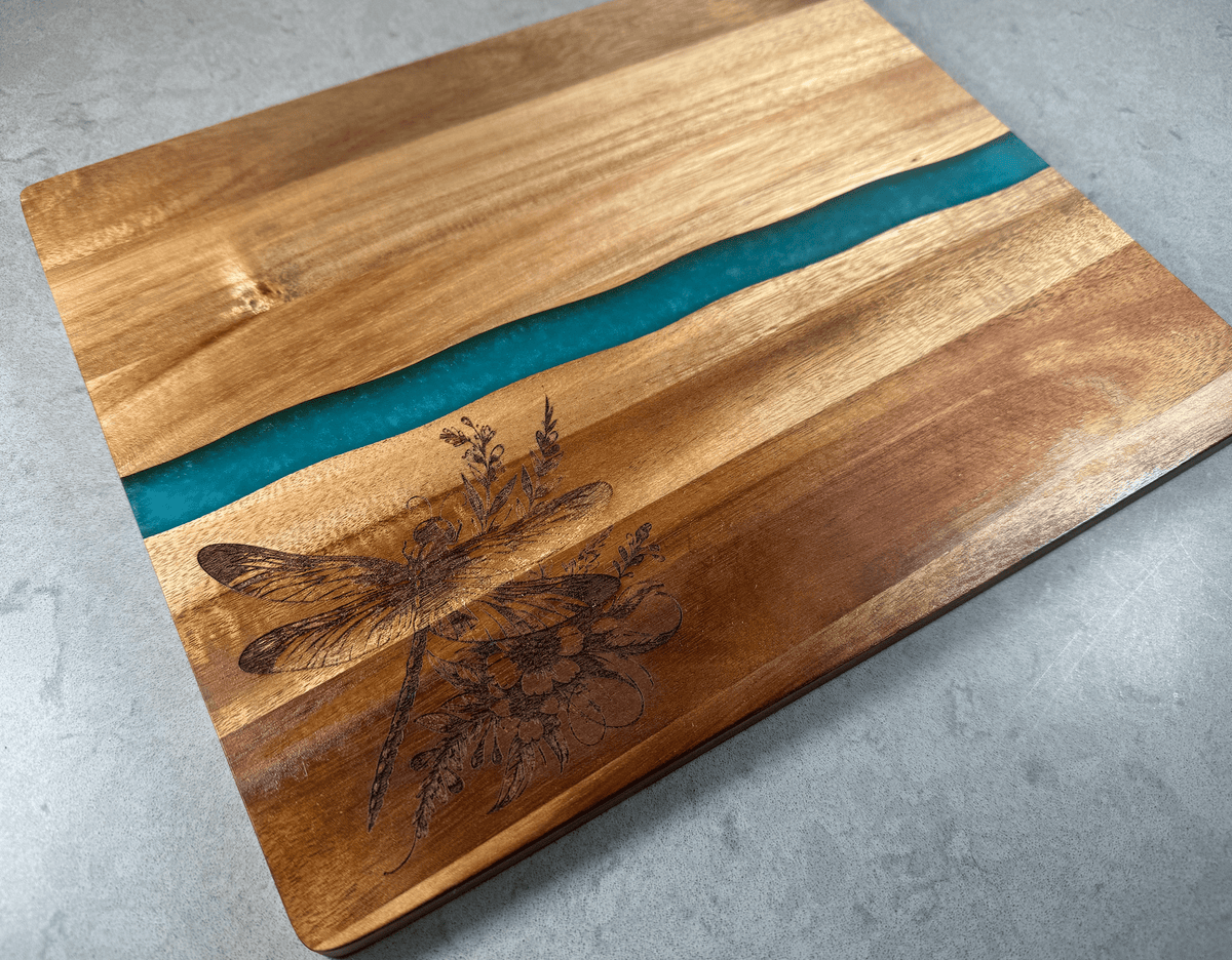Dragonfly Design Acacia + Resin Charcuterie Board