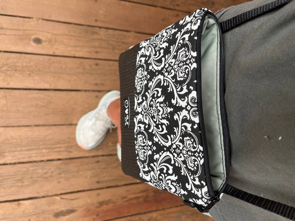 Stella Black Cross Body Purse - Damask