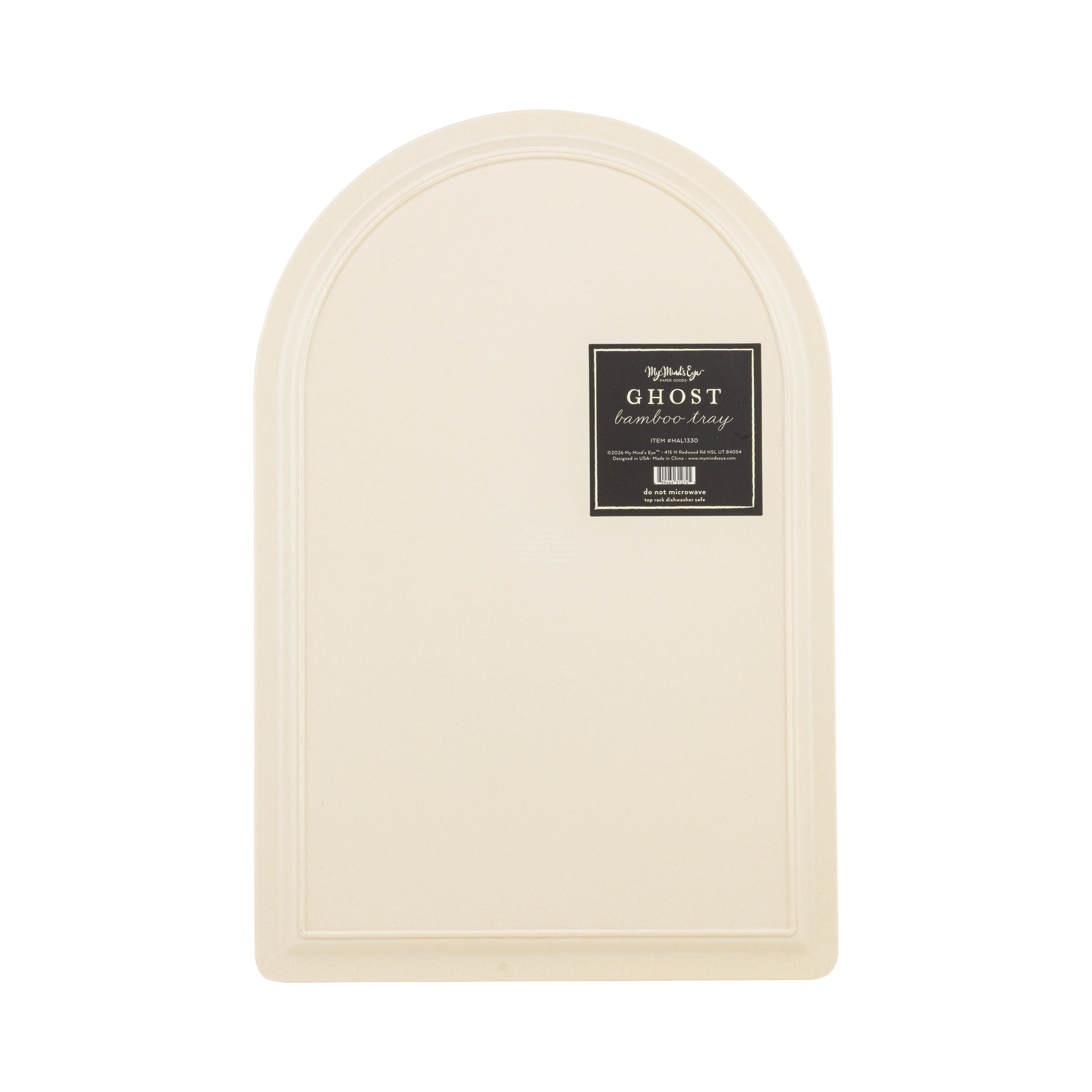 Beige arch-shaped tray with &