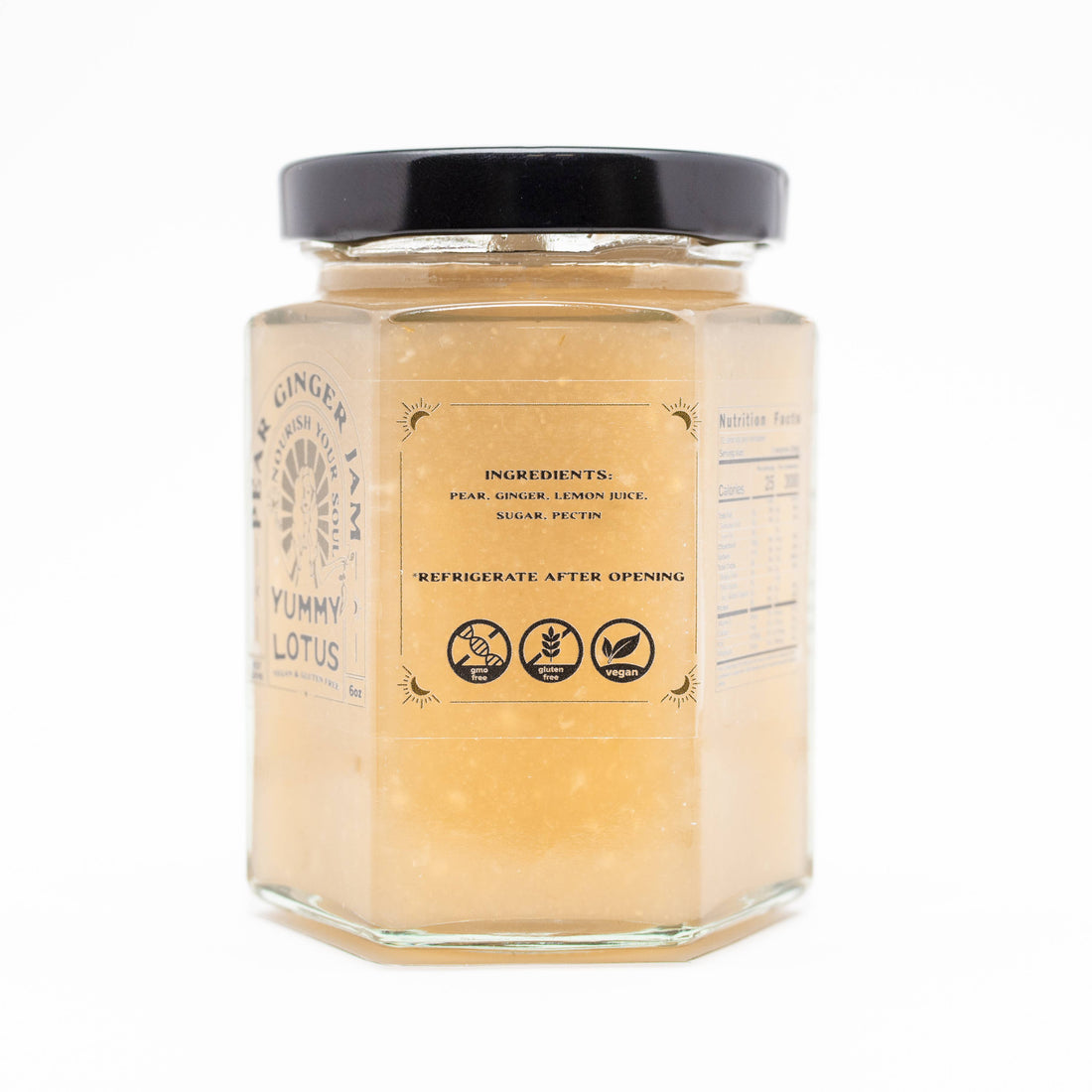 Jar of Yummy Lotus product on a white background