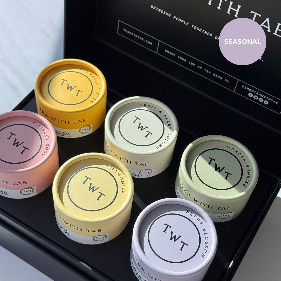Set of tea tins with &