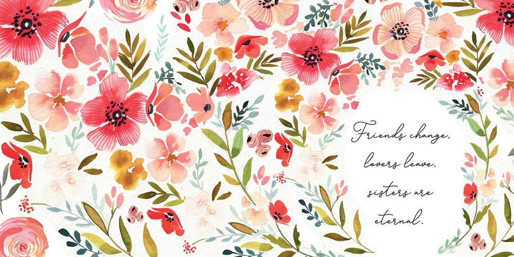 Floral pattern with a quote on a white background