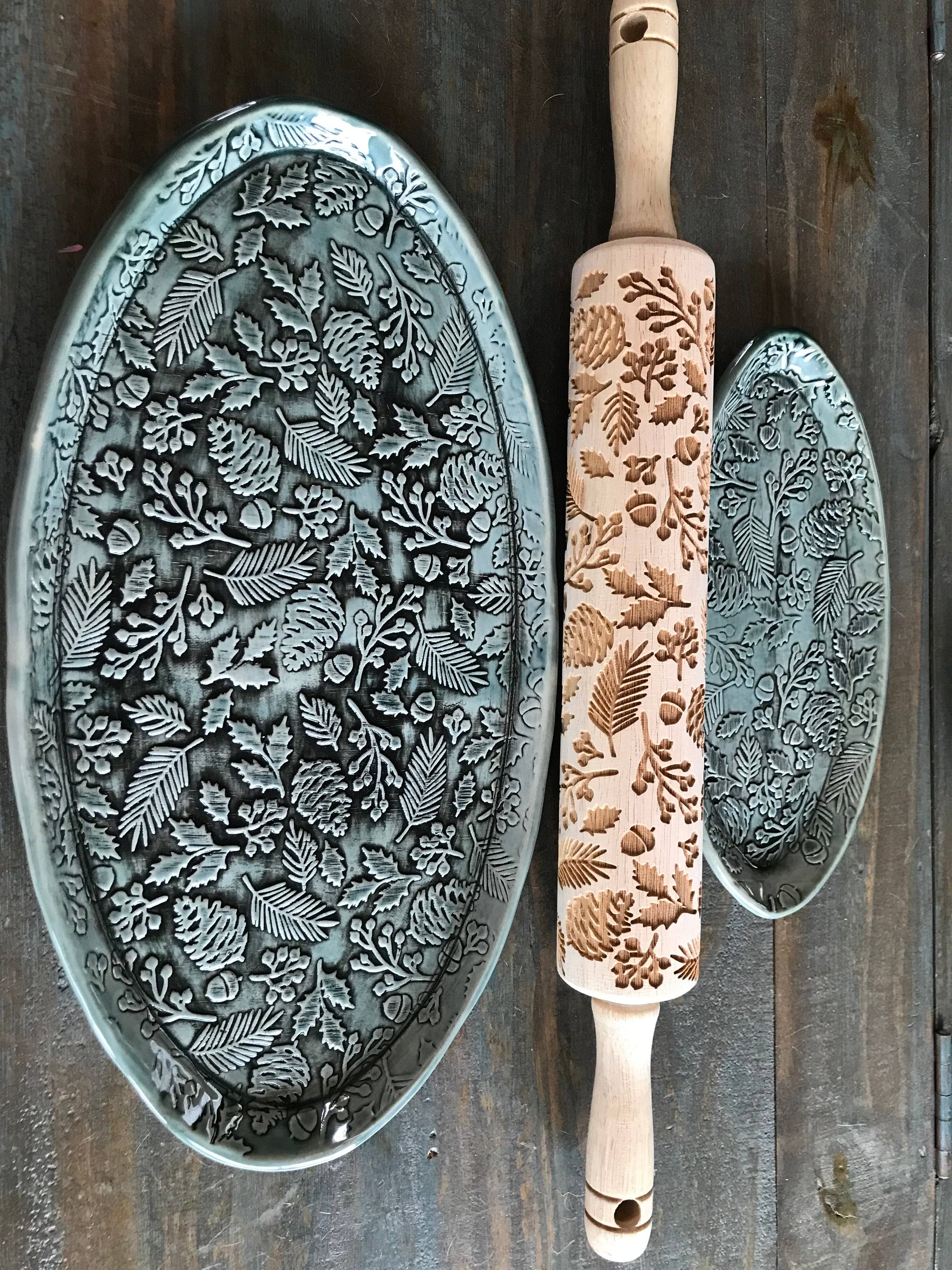 Twigs & Berries Embossed Rolling Pin