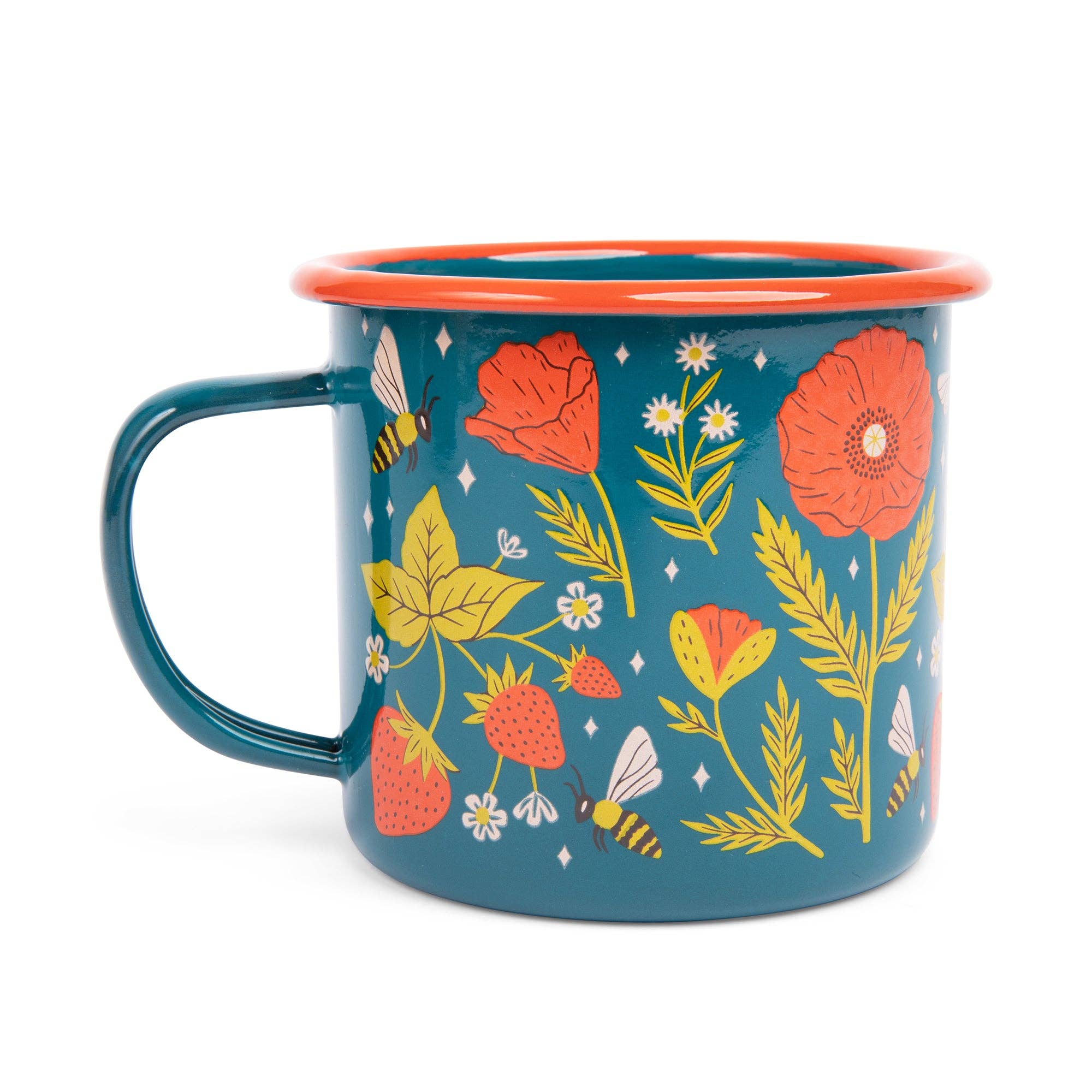 Mug with floral design on a white background