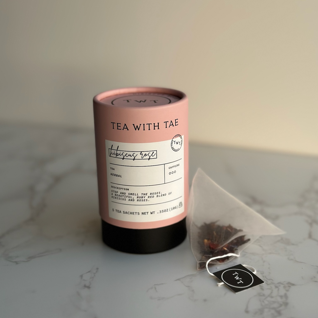 Hibiscus Rose Herbal Mini Tea Tube