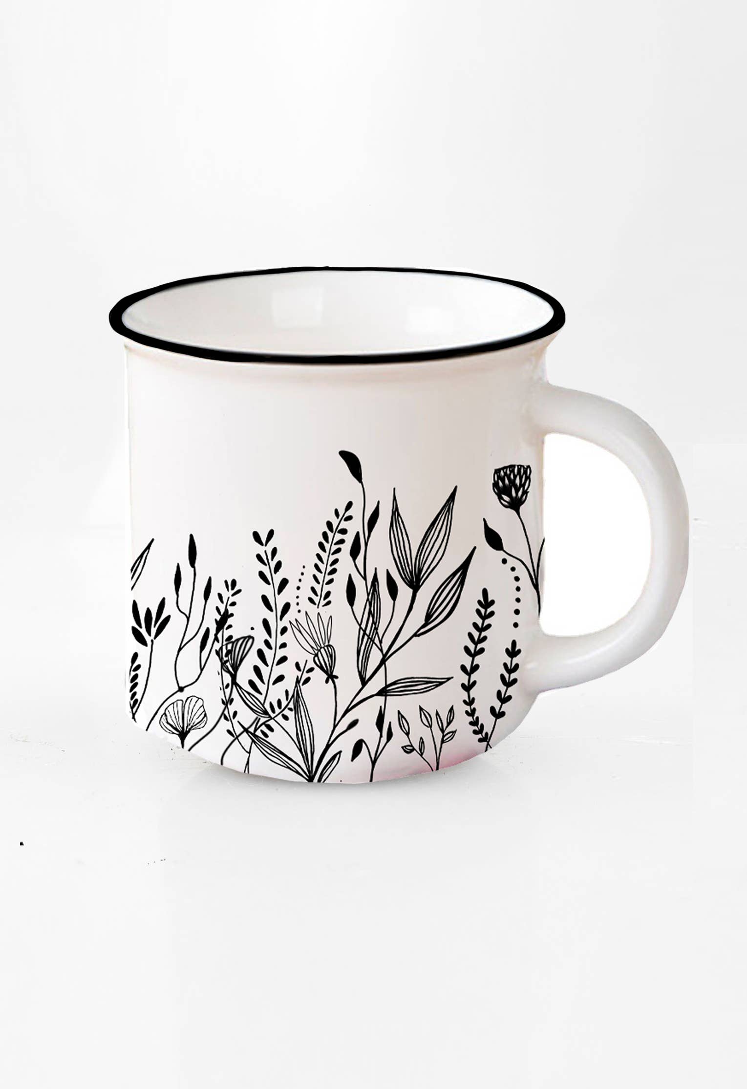 Black & White Floral Mug
