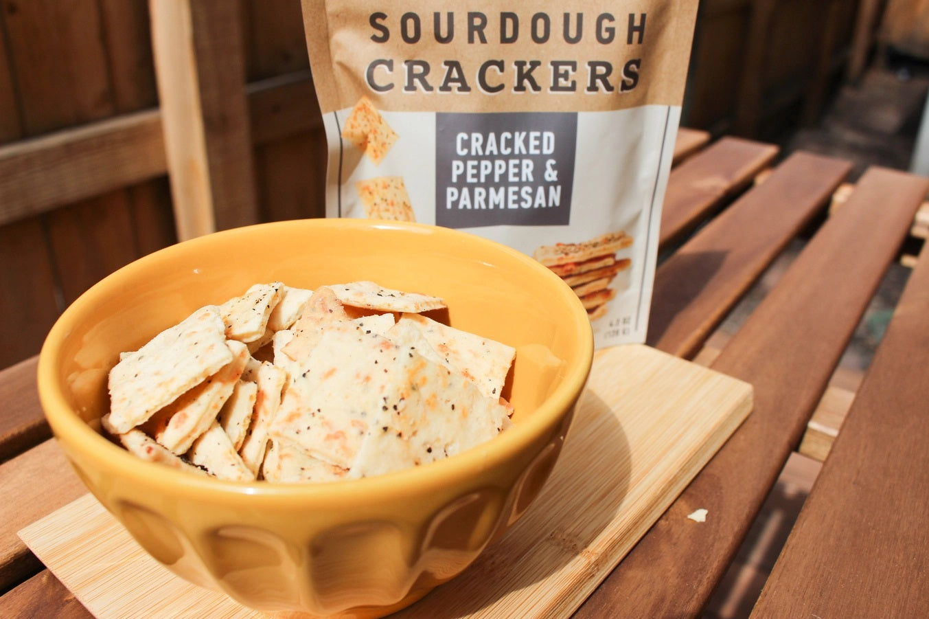 Cracked Pepper & Parmesan Sourdough Crackers