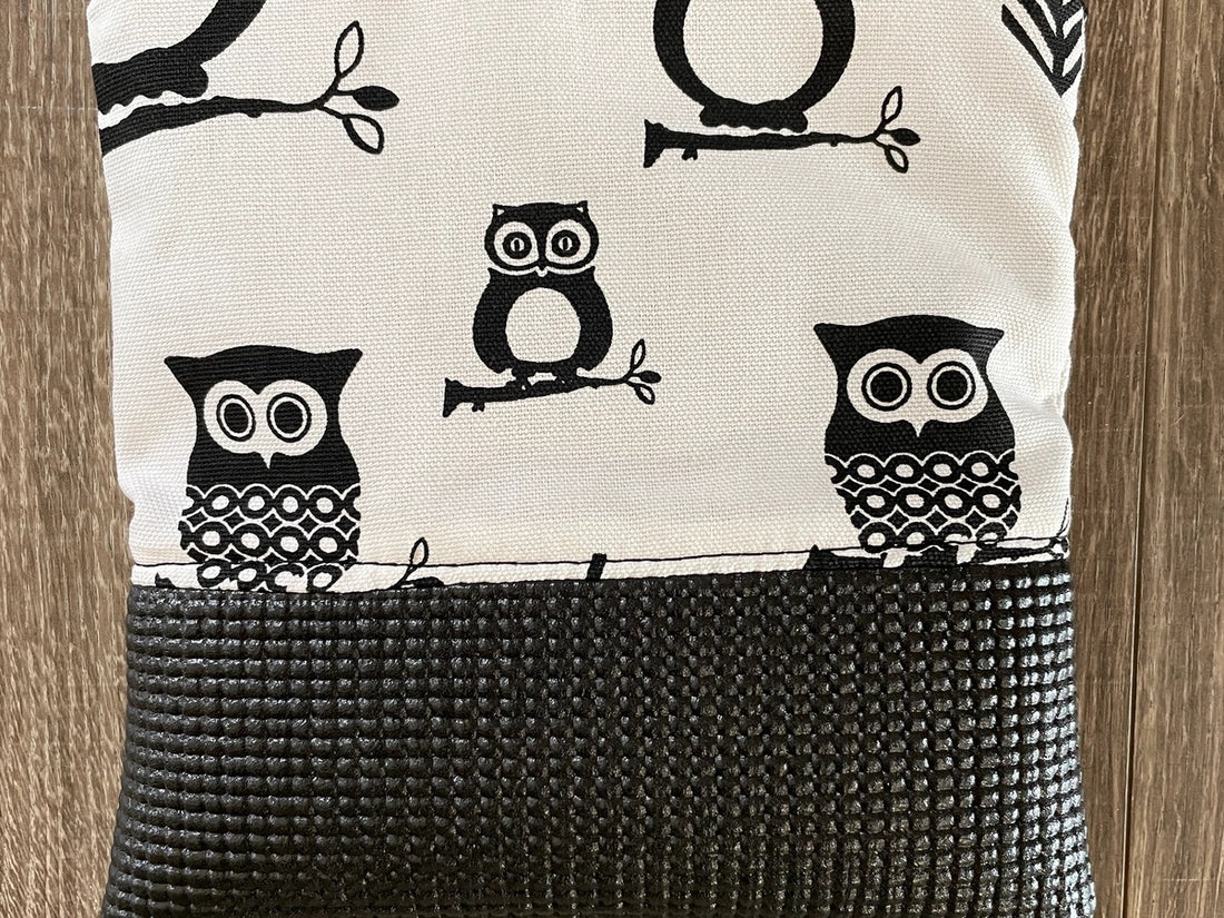 Stella Black Cross Body Purse - Owl Print Fabric