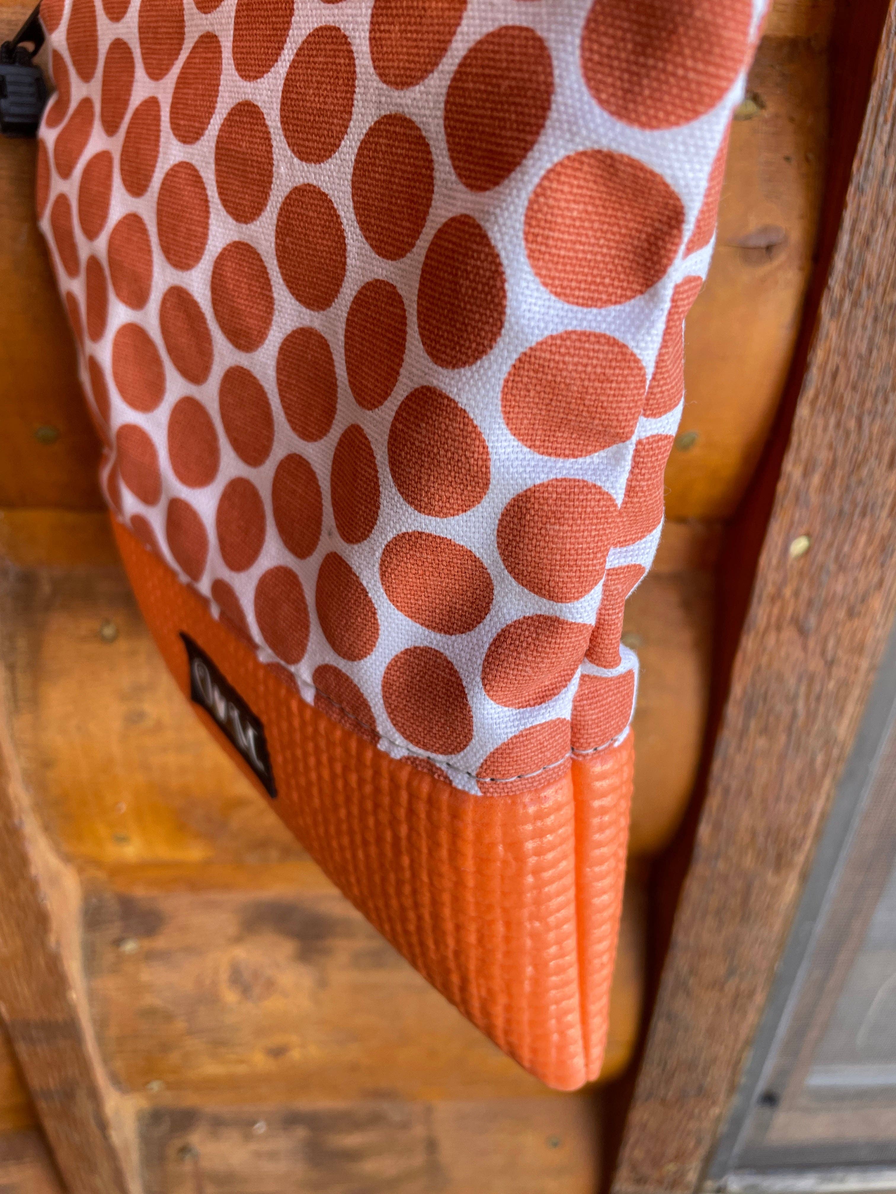 Stella Orange Cross Body Purse - Dot Print Fabric