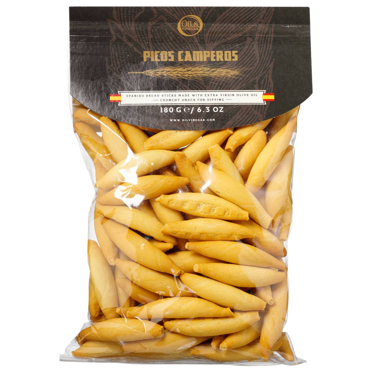 Packaged picos camperos with a black label on a white background