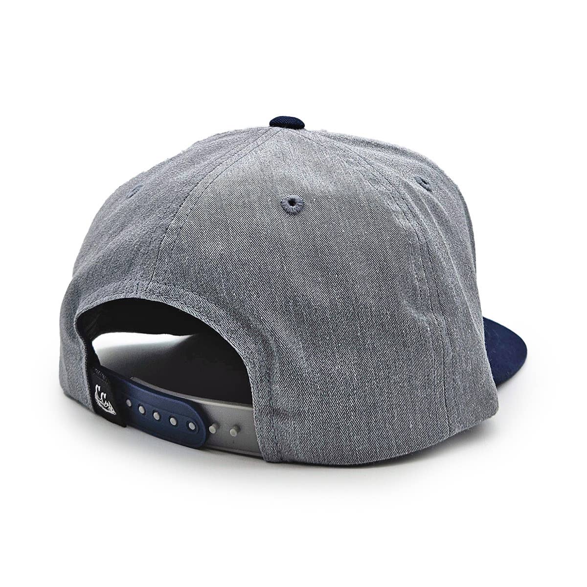 Gray and navy cap on a white background