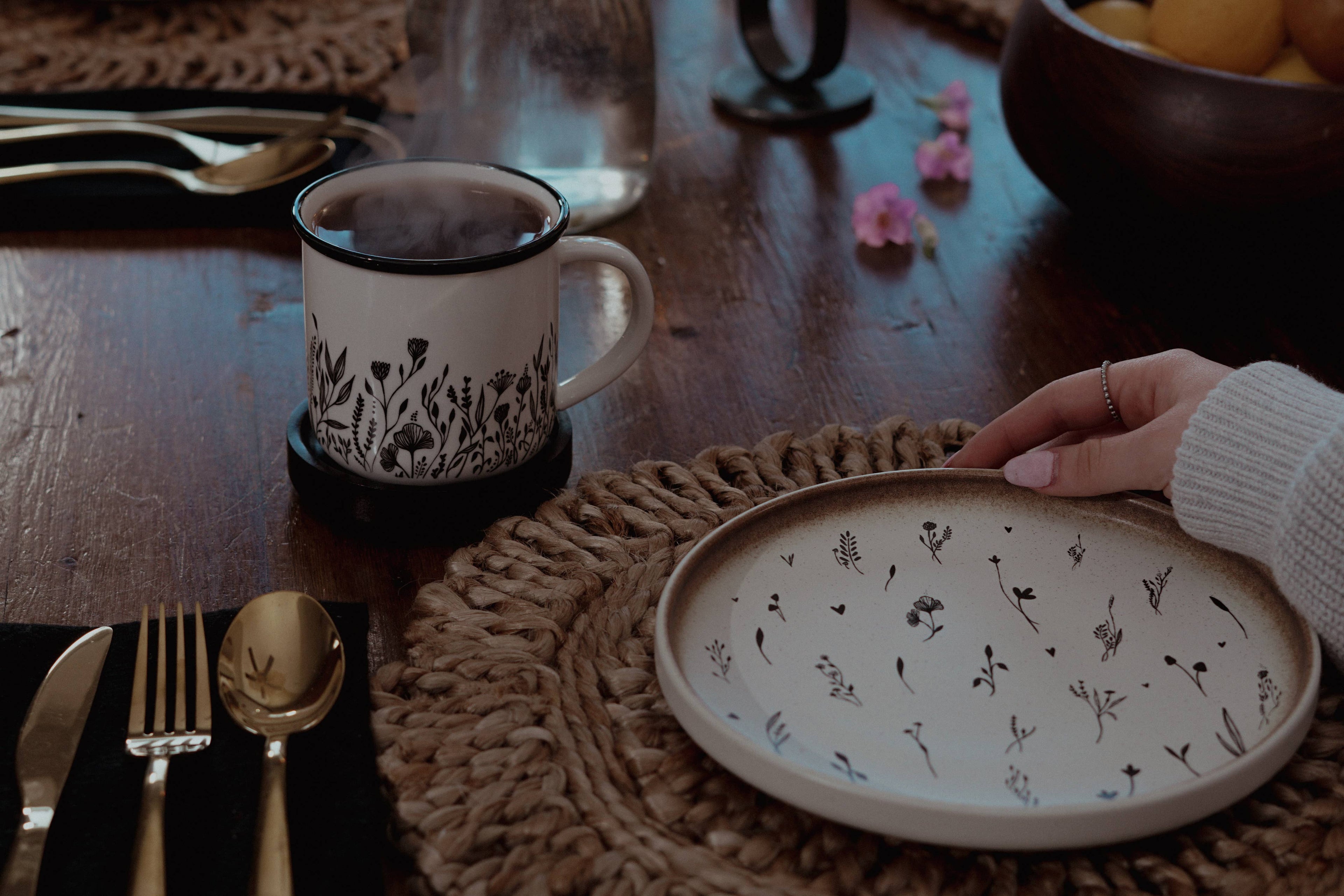 Black & White Floral Mug