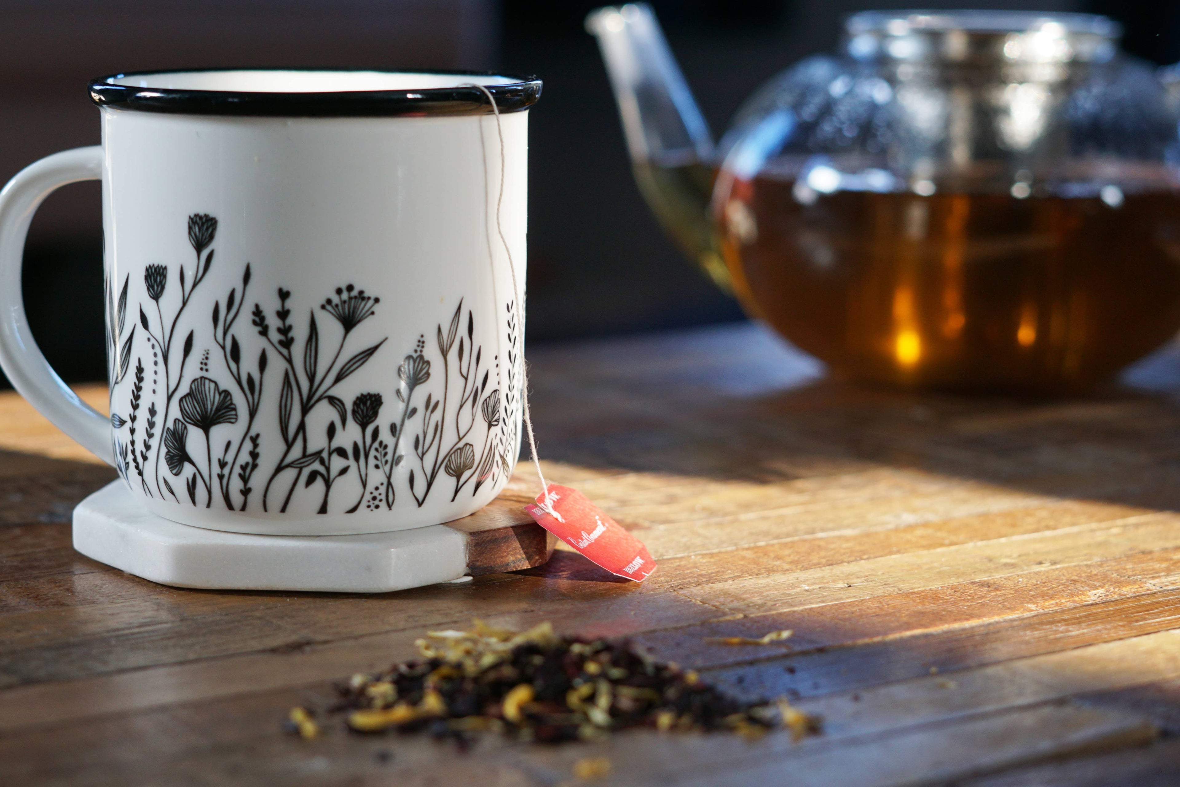 Black & White Floral Mug
