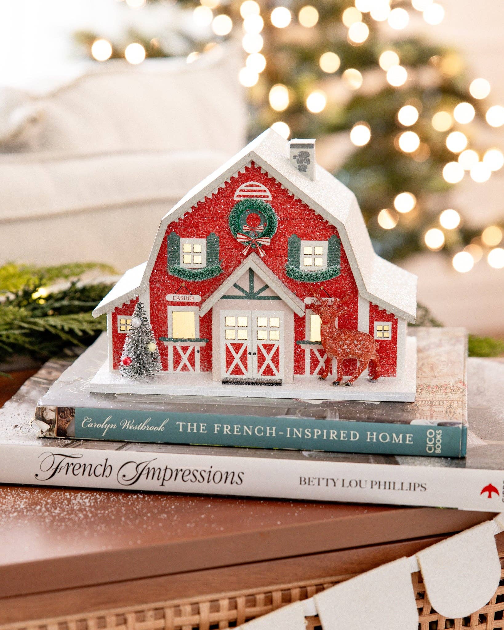 Christmas Village Reindeer Barn