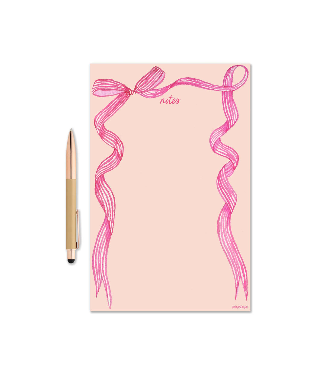 Pink Ribbon Bow Notepad