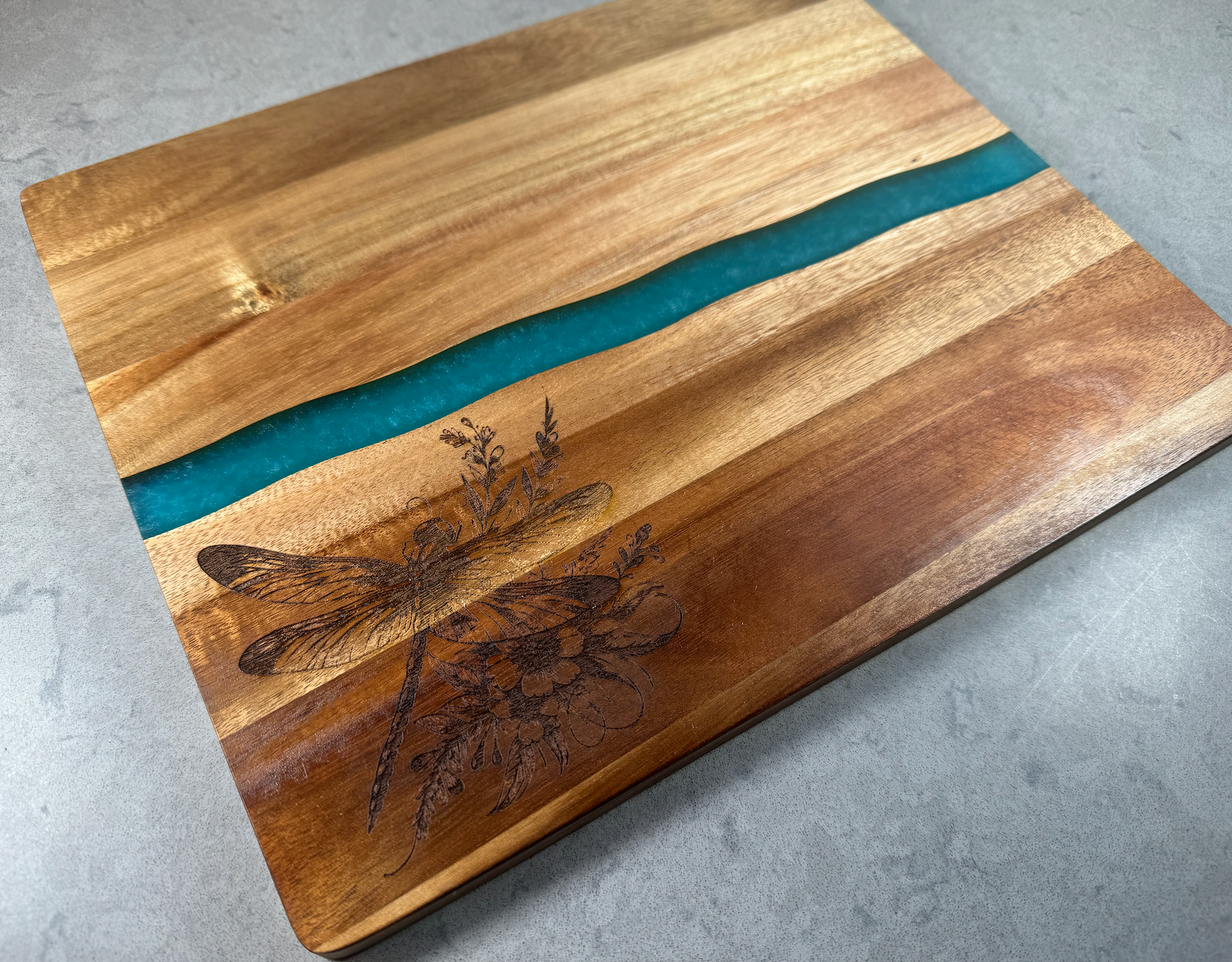 Dragonfly Design Acacia + Resin Charcuterie Board
