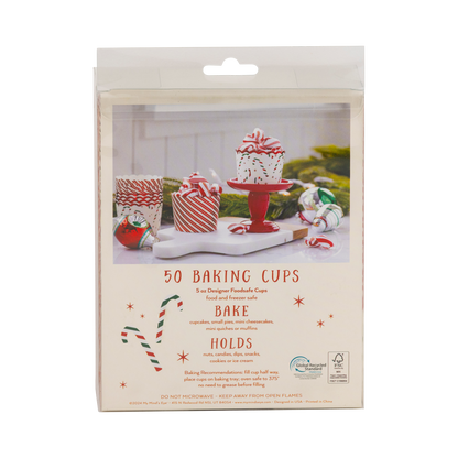 Red Foil Candy Stripes Baking Cups