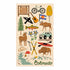 Illustrated tea towel of Colorado-themed elements on a beige background