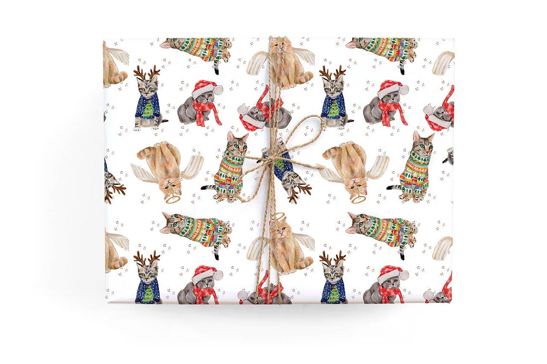 Gift Wrap Roll - Holiday Cats