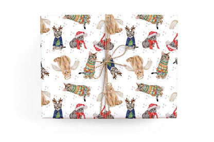 Gift Wrap Roll - Holiday Cats