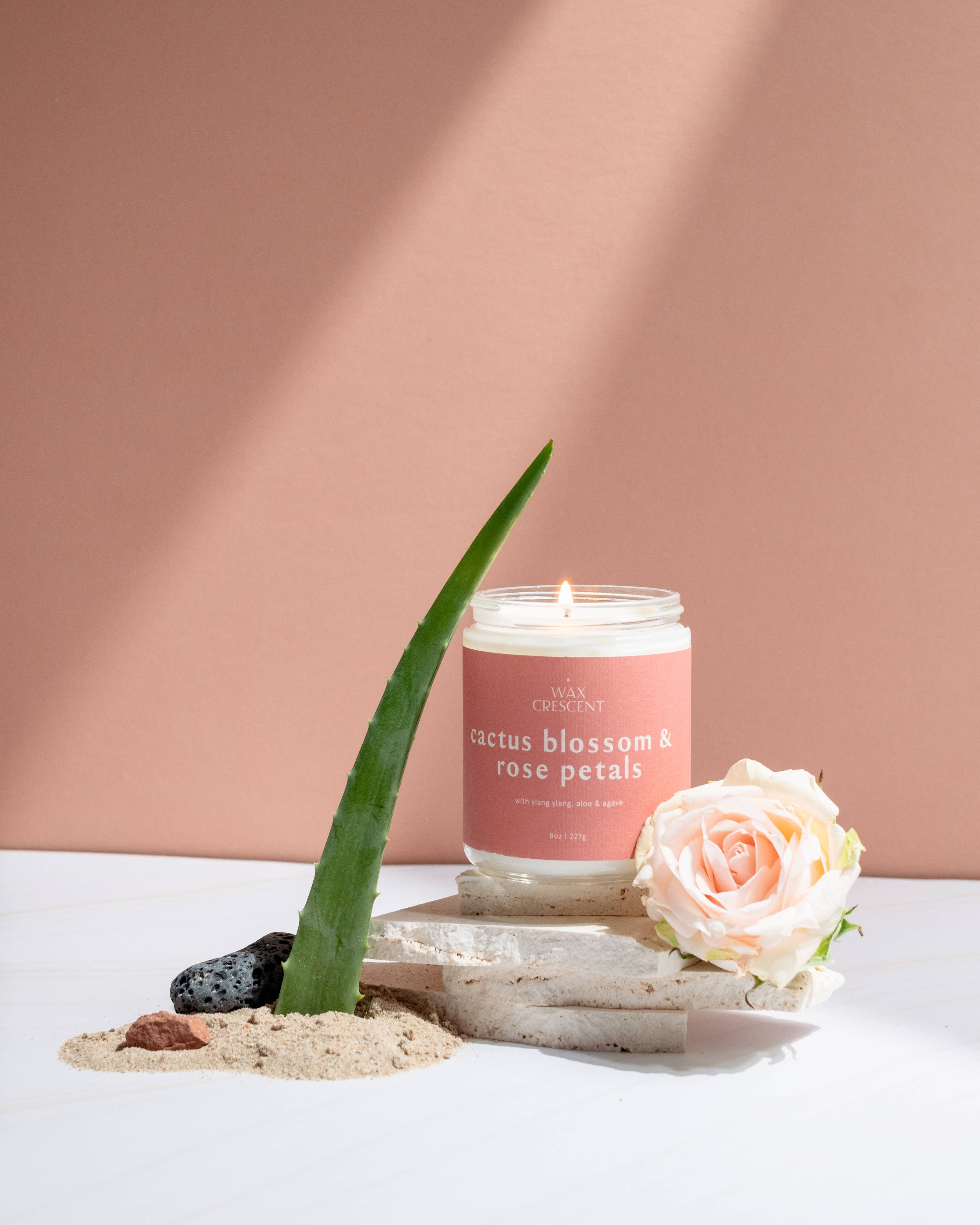 Cactus Blossom &amp; Rose Petals Soy Wax Candle