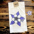 Colorado columbine flower tea towel