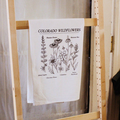 Colorado wildflowers tea towel