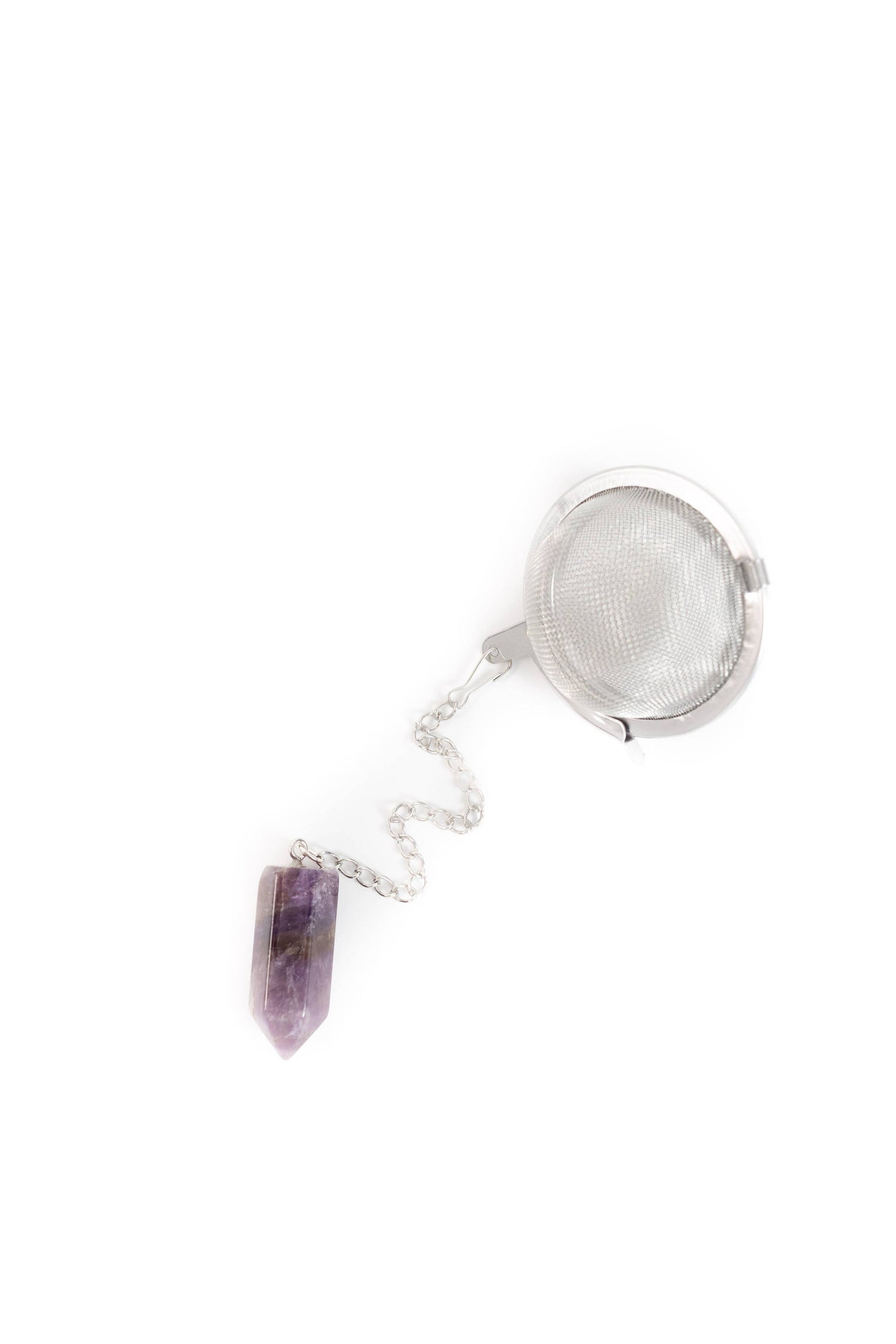 Tea Infuser Ball with Amethyst Charm