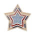 Star-shaped bamboo bowl set with a patterned center on a white background