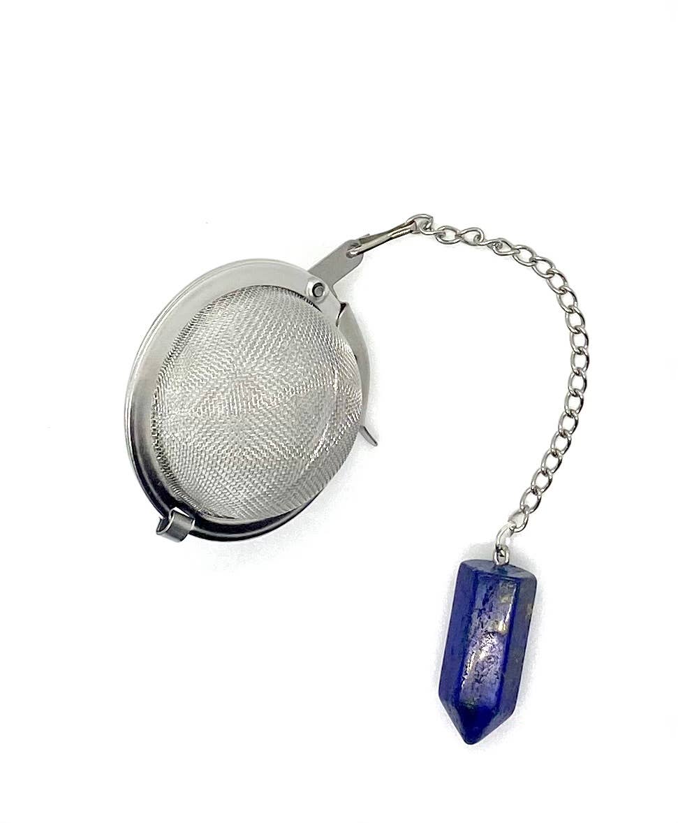 Tea Infuser Ball with Lapis Lazuli Charm