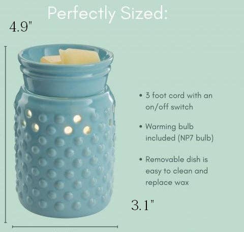 Sky Blue Hobnail Wax Melt Warmer