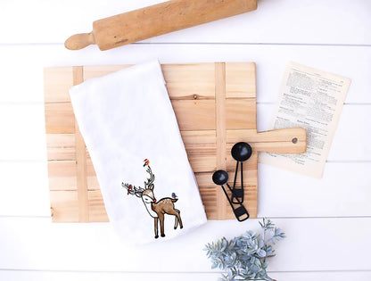 Reindeer Holiday Tea Towel