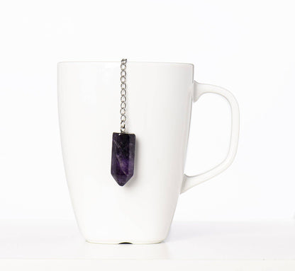 Tea Infuser Ball with Amethyst Charm