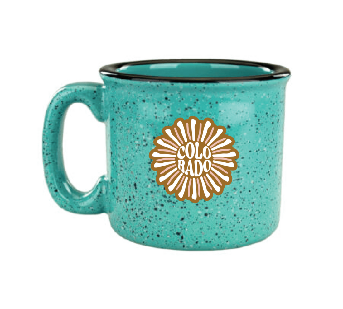 Colorado daisy turquoise mug