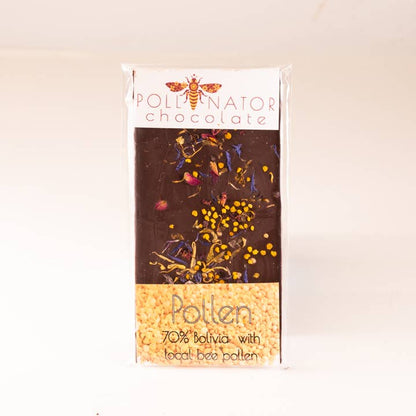 70% Dark Chocolate Bar with Bee Pollen &amp; Edible Flowers