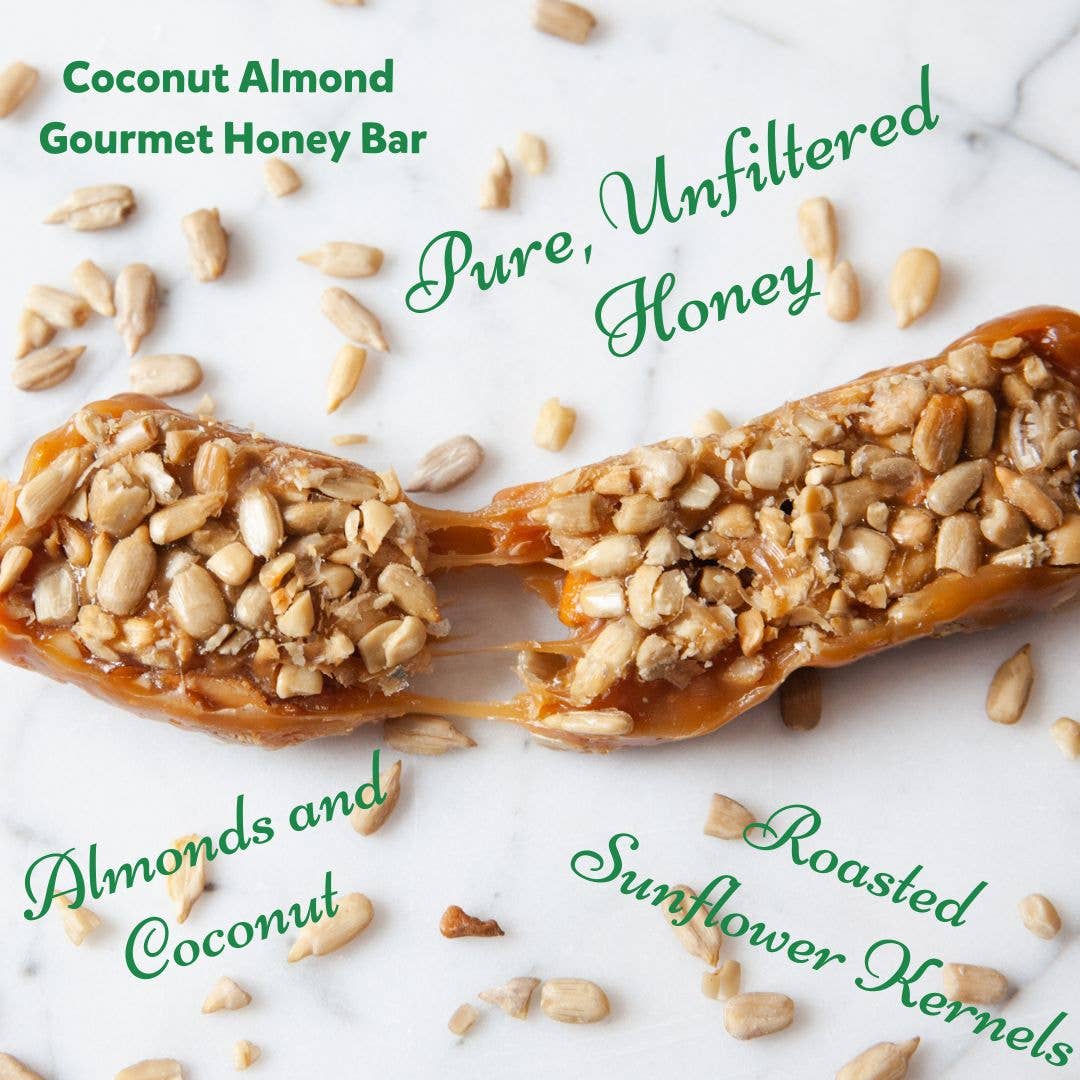 Bon Bee Gourmet Honey Bar, Coconut Almond