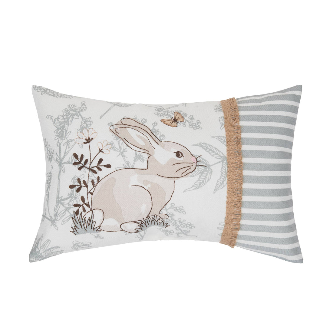 Easter Bunny Garden Toile Lumbar Pillow