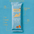 Bar U Eat chocolate sea salt energy bar packaging on a blue background with nutritional information.