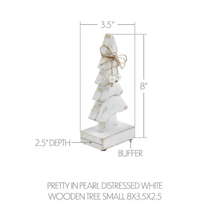 Wooden tree decorative item with measurements on a white background