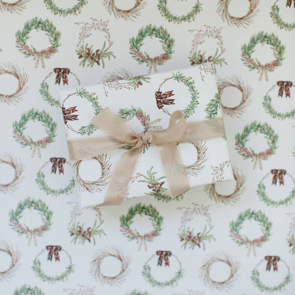 Gift Wrap Roll - Holiday Wreath