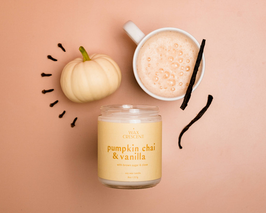 Pumpkin Chai &amp; Vanilla Soy Wax Candle