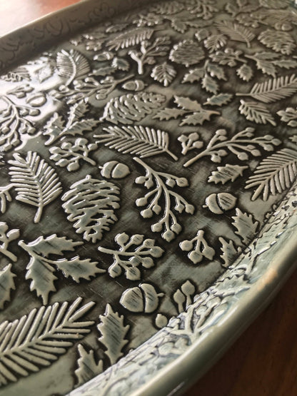 Twigs &amp; Berries Embossed Rolling Pin