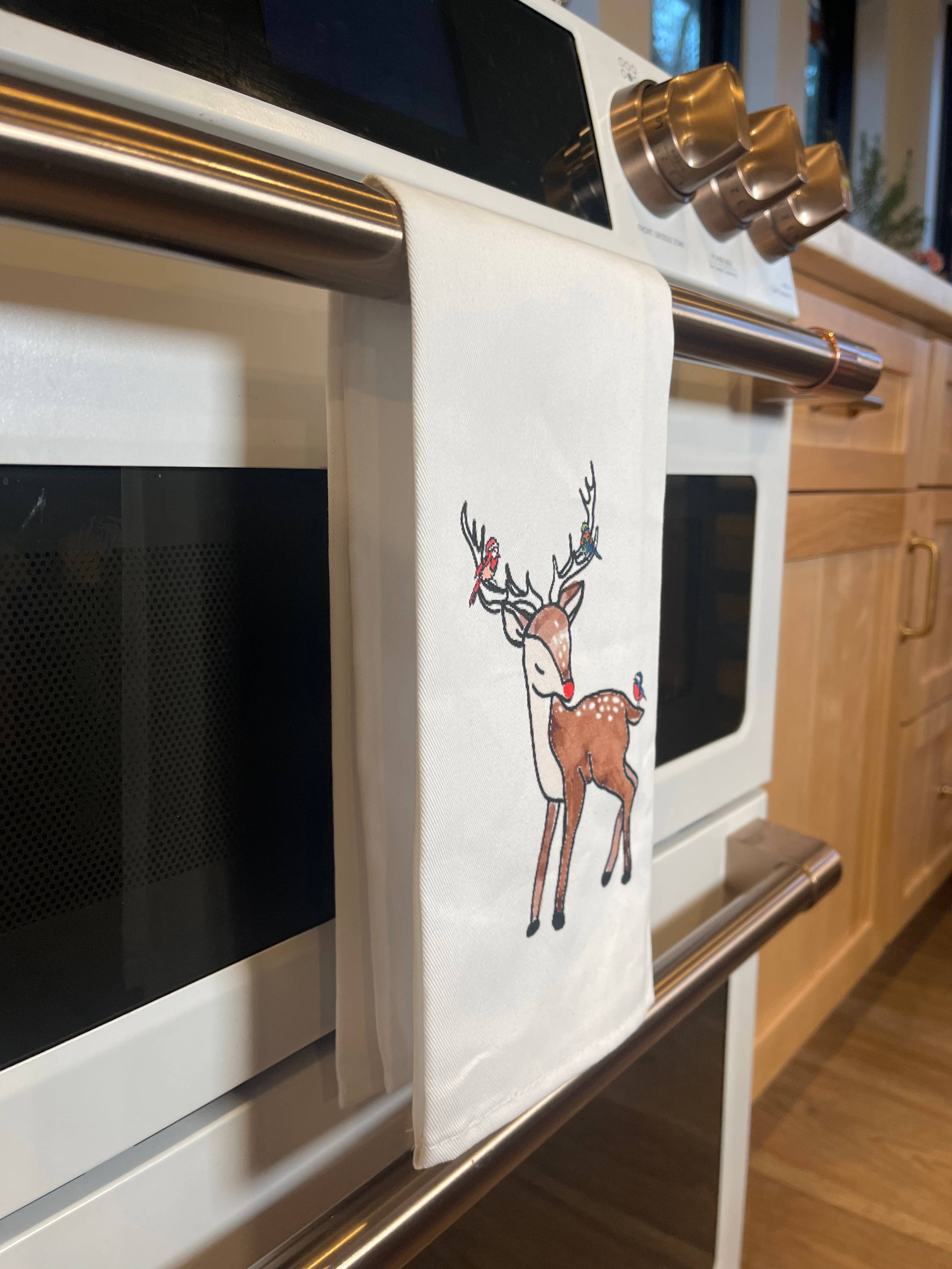 Reindeer Holiday Tea Towel