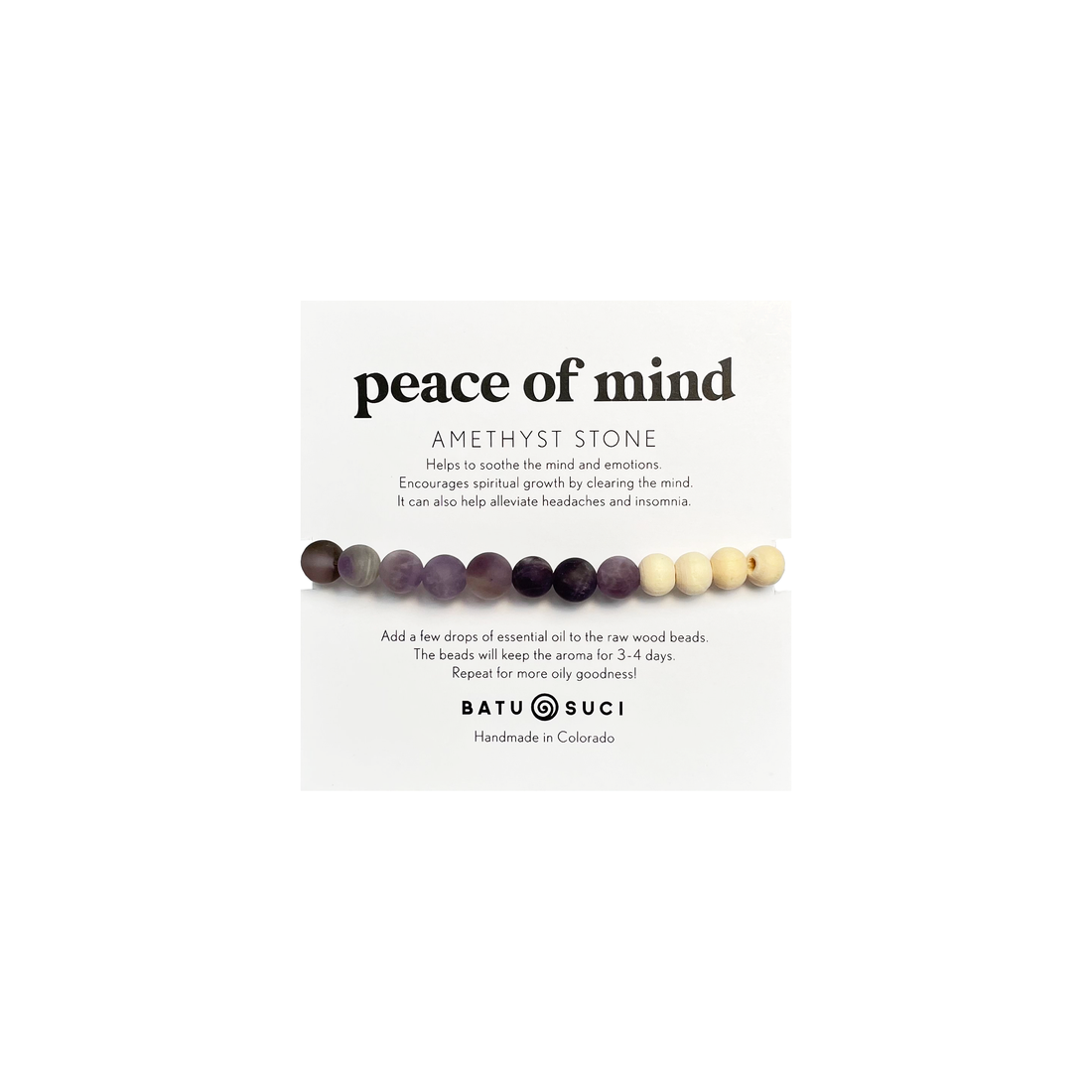Beaded bracelet on a card with &