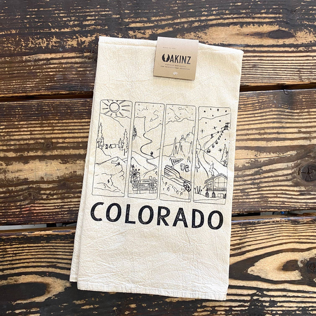 Colorado seasons tea towel