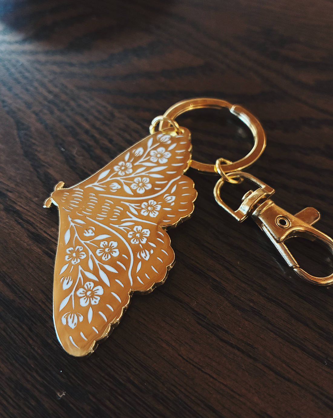 Floral Moth Keychain
