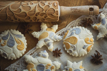 Floral Swirl Embossed Rolling Pin