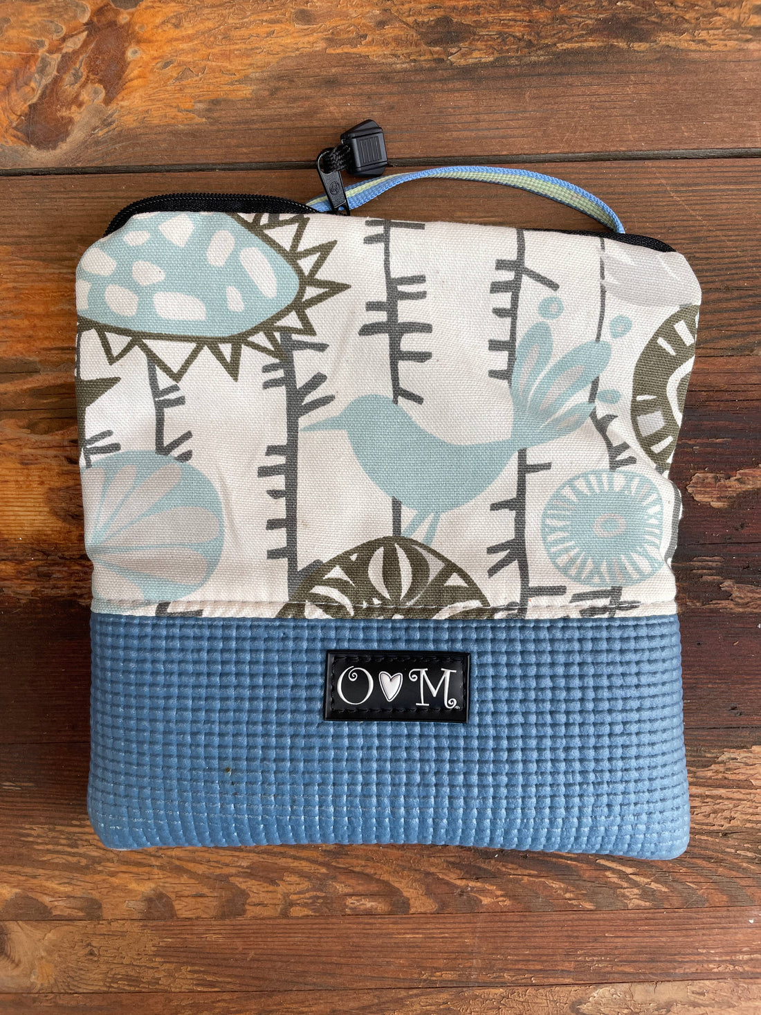 Stella Blue Cross Body Purse - Bird Print Fabric