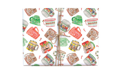Gift Wrap Roll - Holiday Christmas Mugs